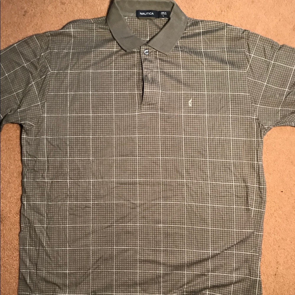 Nautica polo golf shirt men size large